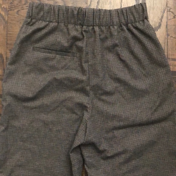 Zara elastic waist checked wide leg pants S - Picture 3 of 3